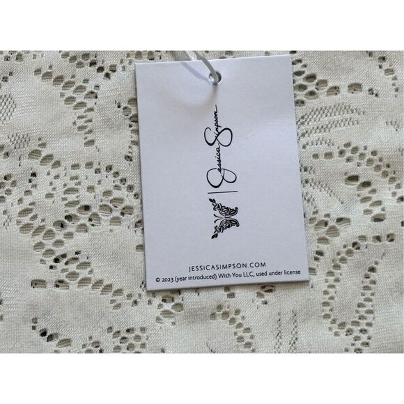 Jessica Simpson cream lace blouse with tank top size XS - Picture 11 of 12